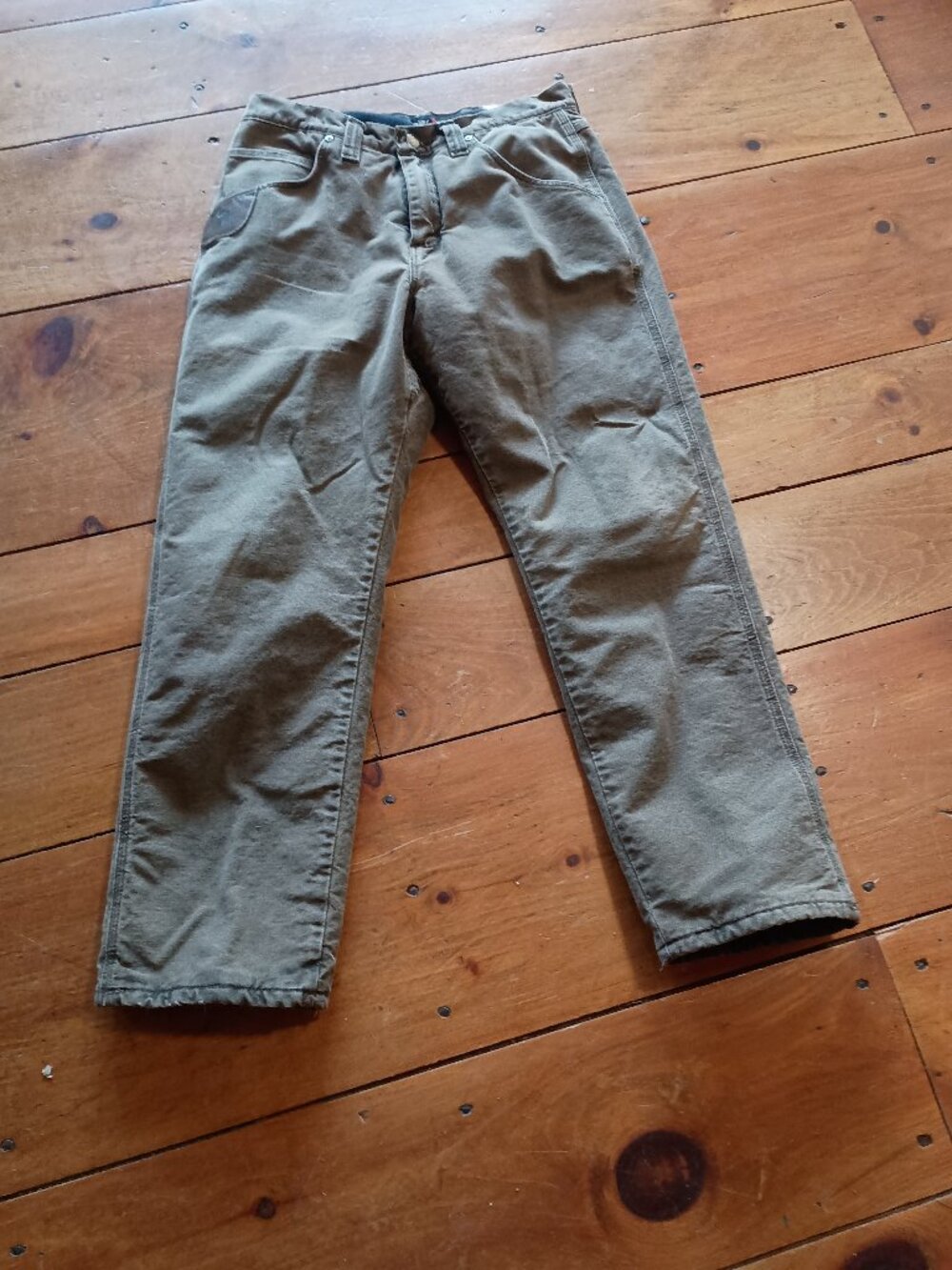 Men's Wrangler Biggs work wear flannel lines pants 33x30
